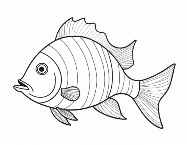 fish coloring page for kids