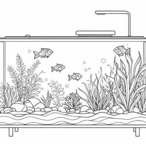 fish tank coloring page