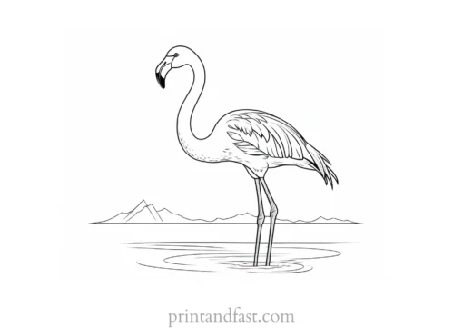 flamingo coloring page easy