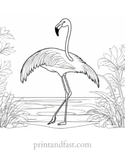 flamingo coloring page fall