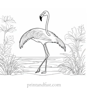 flamingo coloring page fall