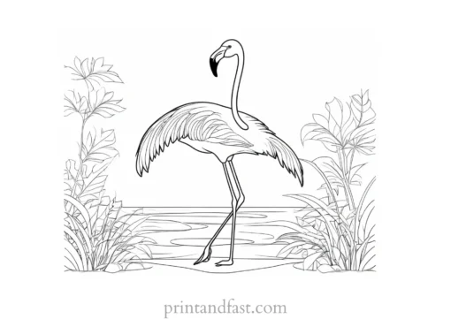 flamingo coloring page fall