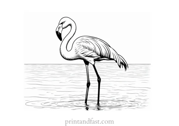 flamingo coloring page hard