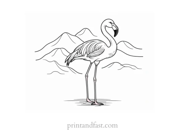 flamingo coloring page spring