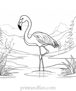 flamingo coloring page winter