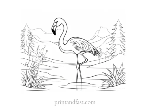 flamingo coloring page winter