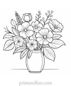 flower bouquet coloring page