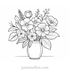 flower bouquet coloring page