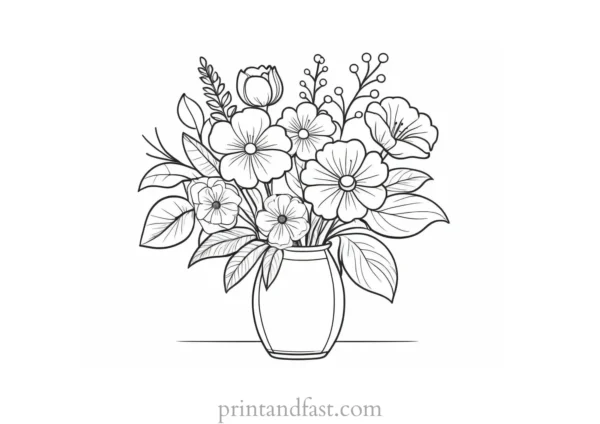 flower bouquet coloring page