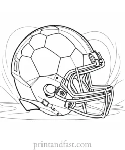 football Coloring Page Worksheet