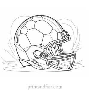 football Coloring Page Worksheet