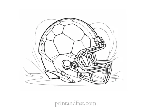 football Coloring Page Worksheet