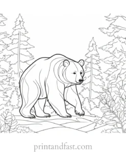 forest Bear Coloring Page