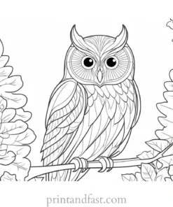 forest owl coloring page