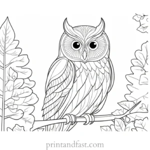 forest owl coloring page