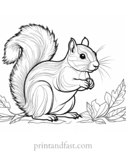 forest squirrel coloring page