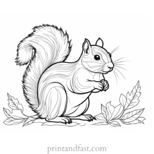 forest squirrel coloring page