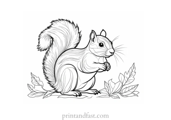 forest squirrel coloring page