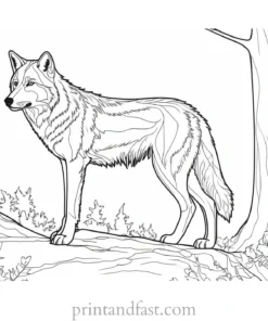 forest wolf coloring sheet