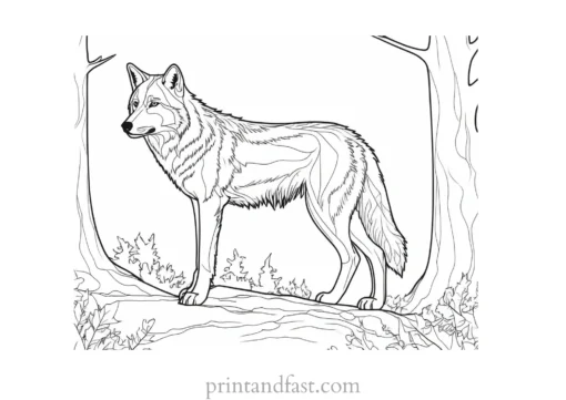 forest wolf coloring sheet