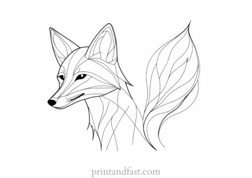 fox coloring page for adults