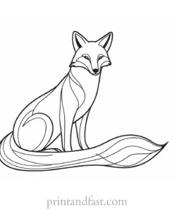 fox coloring page outline