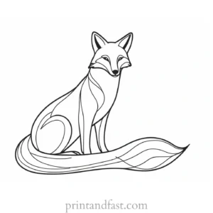 fox coloring page outline