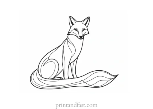 fox coloring page outline