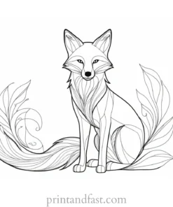 fox coloring page template