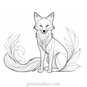 fox coloring page template