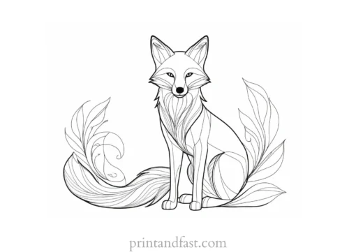 fox coloring page template