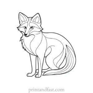 fox coloring page to print