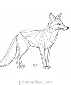 fox coloring page with butterfly