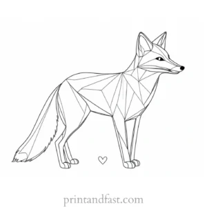 fox coloring page with butterfly