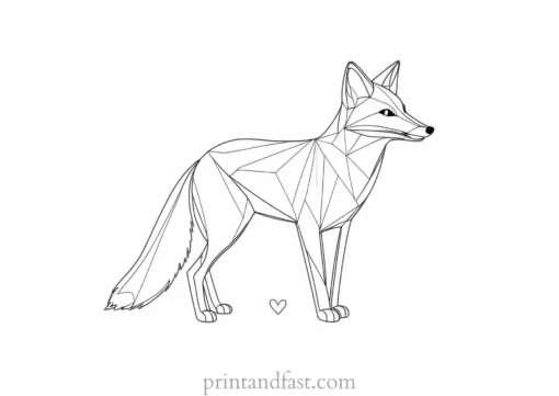 fox coloring page with butterfly