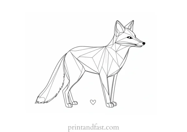 fox coloring page with butterfly