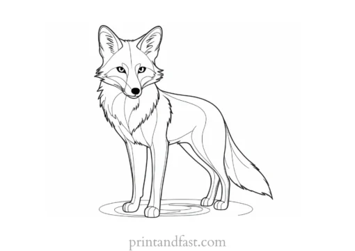 fox coloring page with patterns