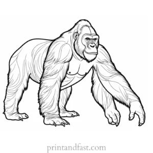 free Gorilla Coloring Page