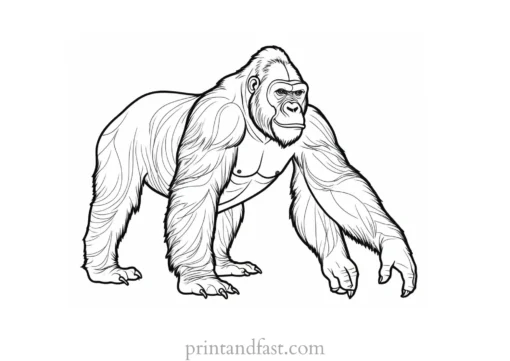 free Gorilla Coloring Page