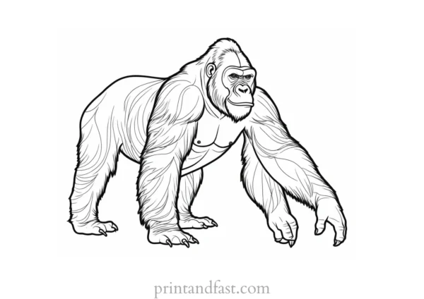 free Gorilla Coloring Page