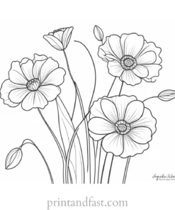 free coloring page flowers