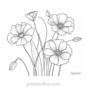 free coloring page flowers