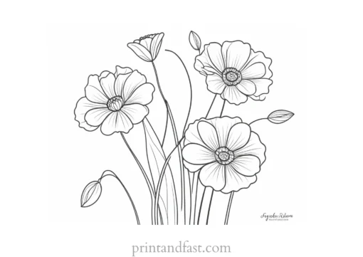 free coloring page flowers