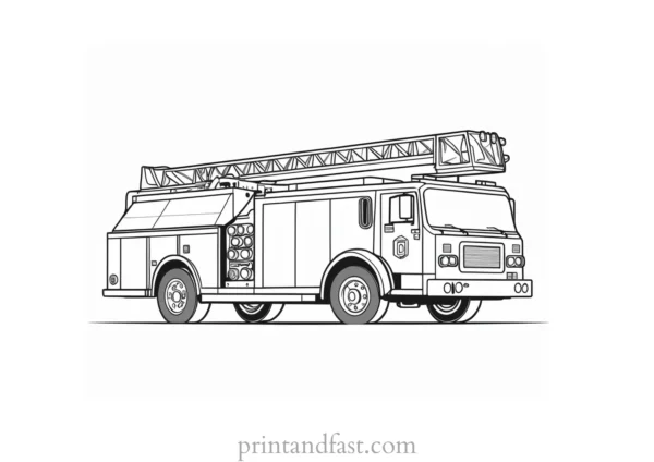 free fire truck coloring page