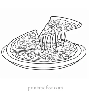 free pizza coloring page