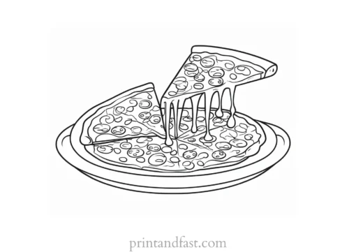 free pizza coloring page