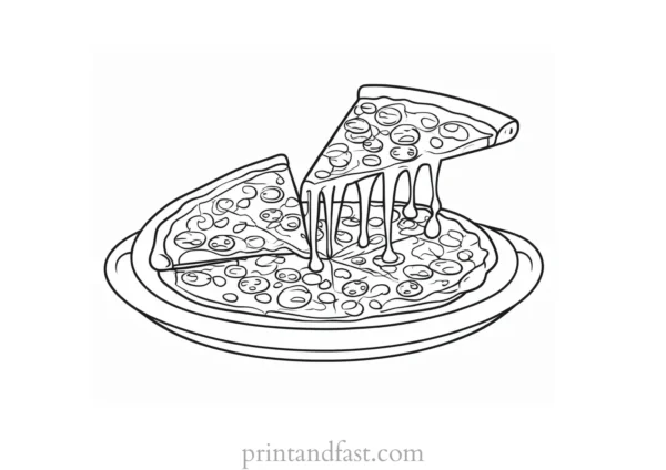 free pizza coloring page