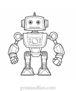 free robot coloring page