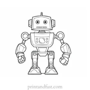 free robot coloring page