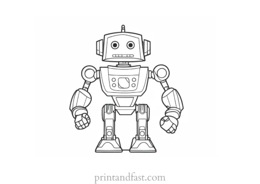 free robot coloring page